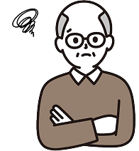 困った表情の男性のイラスト