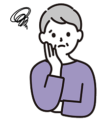 困った表情の女性のイラスト