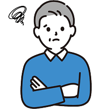 困った表情の男性のイラスト