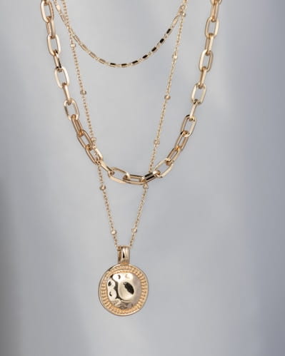 ゴールドチェーンのメモリアルペンダント