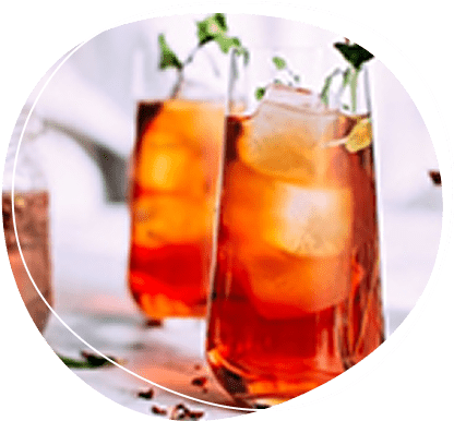 アイスティーが並んでいる様子